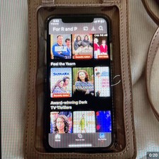 Touchscreen Cell Phone Crossbody Purse Pink Beige Adjustable Shoulder Strap NWOT