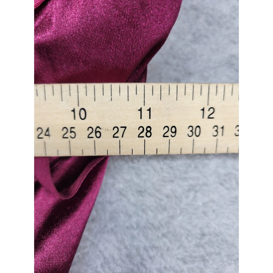 Spirit Halloween Adult Large Burgundy Satin Corset Lace Up Boned Bustier Top - Image 4 of 4