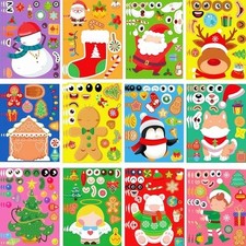 36 PCS Christmas Crafts Make Your Own Stickers, Christmas Party Favors
