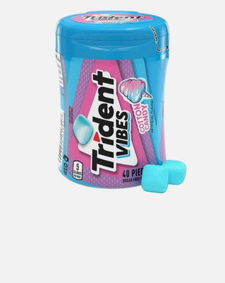 Trident Vibes Sugar Free Gum, Cotton Candy, Regular Size, 40 Piece Bottle