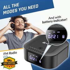 KLIM Boombox E1 Portable CD Player Bluetooth Radio Black