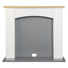 Adam Huxley Electric Stove Fireplace in Pure White & Grey, 39 Inch