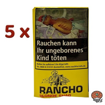 Rancho Blonde Shag Zigarettentabak 5x 40g Beutel / Pouch