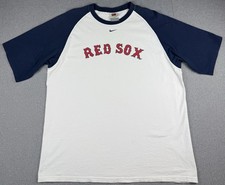 Nike Team Boston Red Sox Raglan T Shirt Mens Large White Blue MLB Baseball