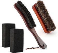 4-Piece Horsehair Hat Brush Kit for Cleaning Hats, Clothes, and Furniture