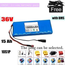 36V 15Ah 10S1P Li-ion Battery Pack with BMS for E-Bike Electric Scooter