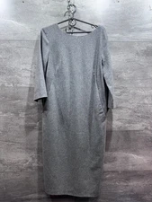 Toast Midi Cocoon Dress Grey Marl Wool Winter Dress Size 10