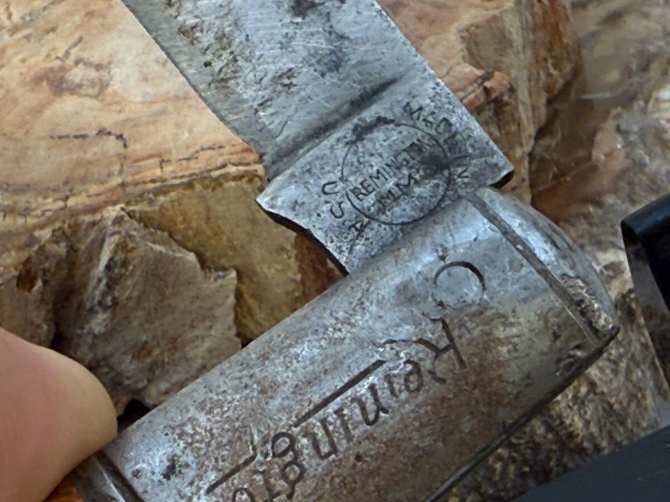 Faca de madeira vintage Remington UMC EUA RB041 lâmina única Barlow hdle--2532.25 - Imagem 3 de 4