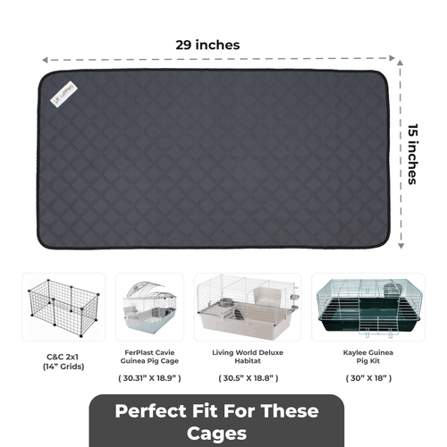 Waschbare Kaninchen Meerschweinchen Käfig Einlagen 4 Stück für 29 x15 Zoll C&C 2x1 leicht zu - Bild 2 von 9