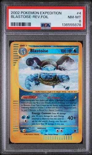 BLASTOISE E-Card Expedition Reverse Holo #4 PSA 8 Vintage Pokemon [Nostalgium]