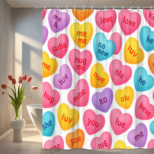 Colorful Heart Shower Curtain for Kids - Cute and Fun Decor