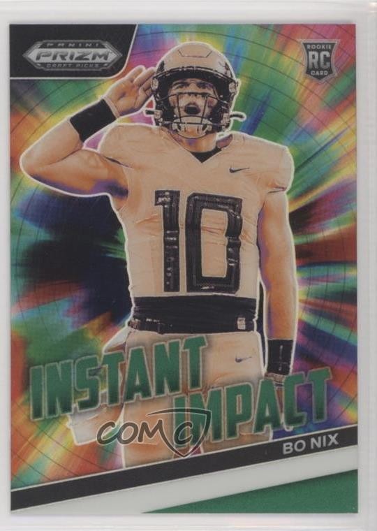 2024 Panini Prizm Draft Picks Instant Impact Green Bo Nix #II-BN Rookie RC 2s2