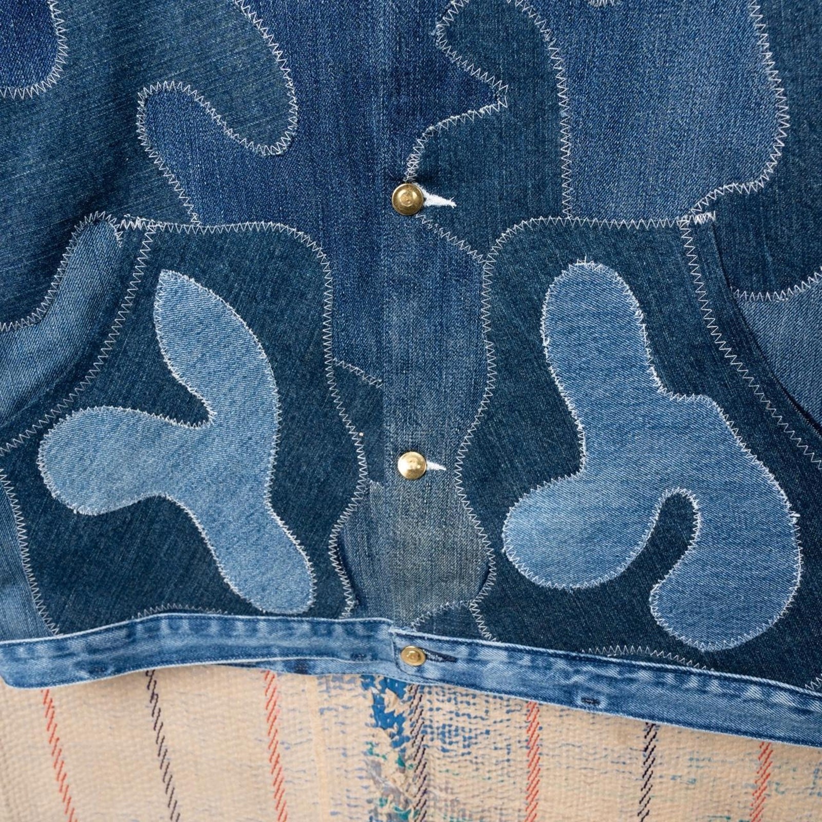 Custom upcycled patchwork denim jacket - image 5