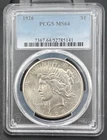 1926 P Peace Silver Dollar $1 PCGS MS 64, High Grade, Low Mintage Coin