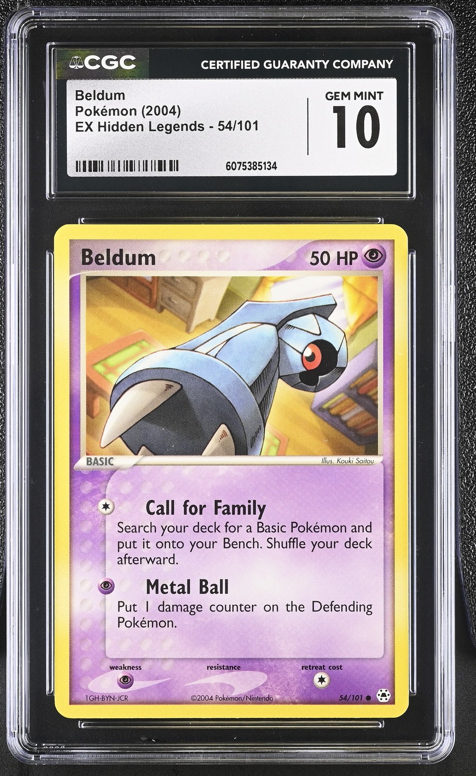 Beldum Ex Hidden Legends 54/101 CGC 10