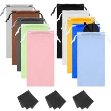 10 Pcs Sunglasses Pouch Bag with Drawstring Closure Eyeglasses Storage Pouch