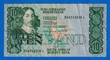 South Africa 10 Rand 1978-93 P-120b Circulated Note - Bull / Ram DV6714218c