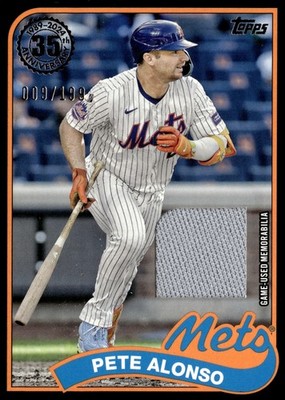 2024 Topps Update Pete Alonso 1989 Baseball Relics Black /199 #89RU-PA MEM Mets