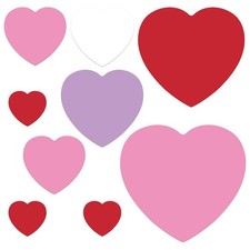 240 PCS Heart Paper Cutouts Valentine Crafts Classroom Decor Assorted Sizes
