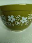 VINTAGE GREEN SPRING BLOSSOM CRAZY DAISY PYREX 401 1.5 PINT MIXING NESTING BOWL