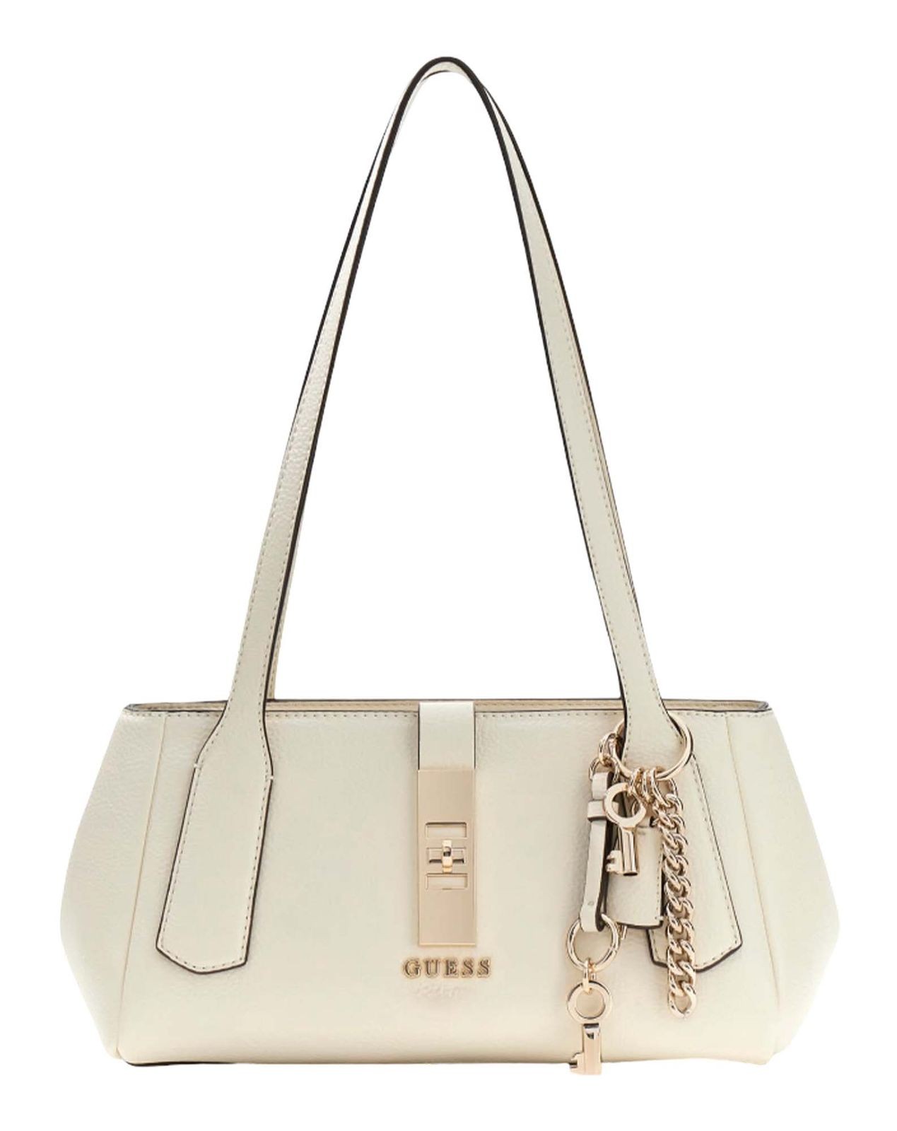 GUESS shoulder bag Brooke Shoulder Satchel Bag Cream White