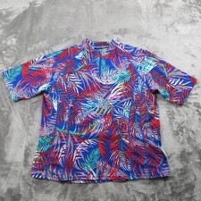 Coolibar Freestyle Rash Guard Womens XL Tropical UPF 50 Short Sleeve Swim