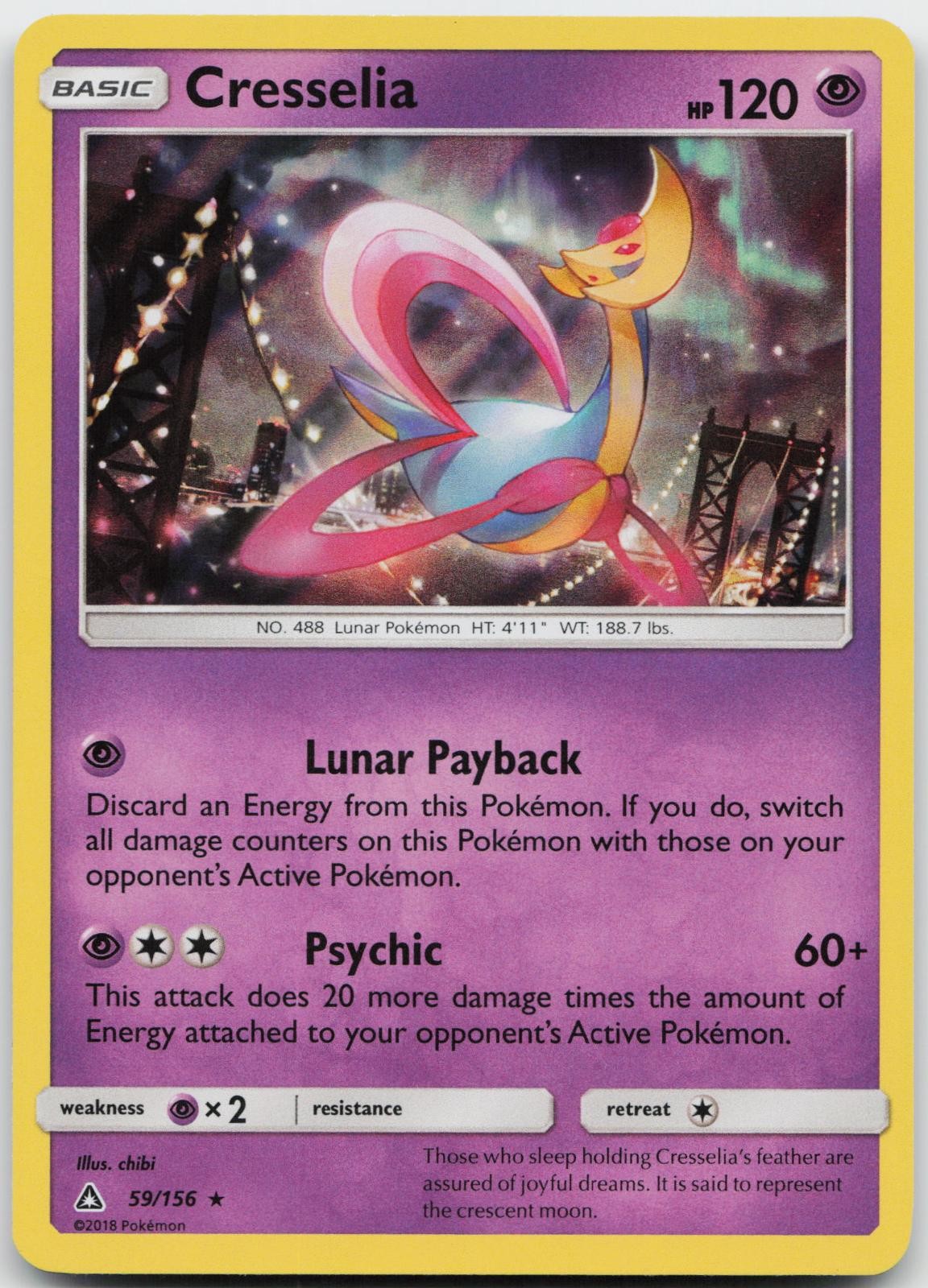 Cresselia 59/156 Holo Rare Ultra Prism Pokemon Near Mint