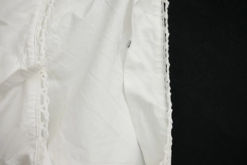 Gr.50 Dirndlbluse weiß Bluse für Dirndl Baumwolle mit Spitze - Bild 4 von 4