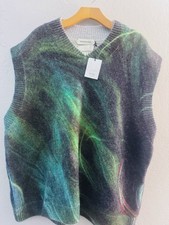 Namacheko Men&rsquo;s V-Neck Sleeveless Wool Knit Sweater Vest Abstract L