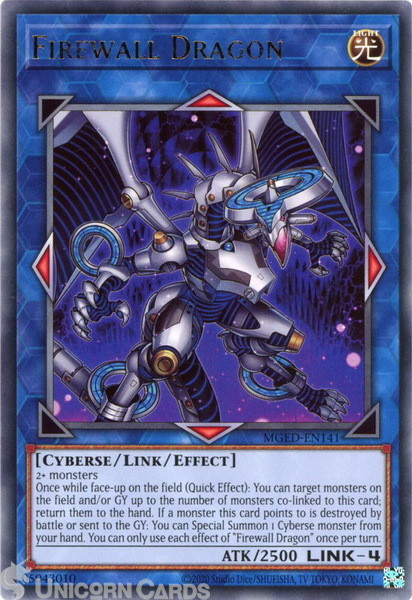 MGED-EN141 Firewall Dragon (Alt Art 1) Rare UNL Edition Mint YuGiOh Card