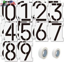 Number Stencils 6 Inch Interlocking Templates,20Pcs 0-9 Address Curb Stencil Kit