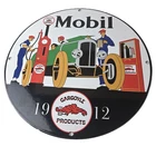 Vintage Mobil Sign - Gargoyle Mobilgas Attendants Gas Oil Filling Porcelain Sign