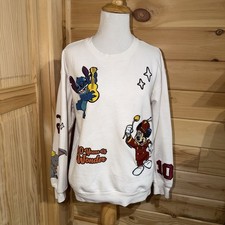 DISNEY 100 Years Of Wonder Sweatshirt Mickey, Stitch, Dumbo Size M Embroidered