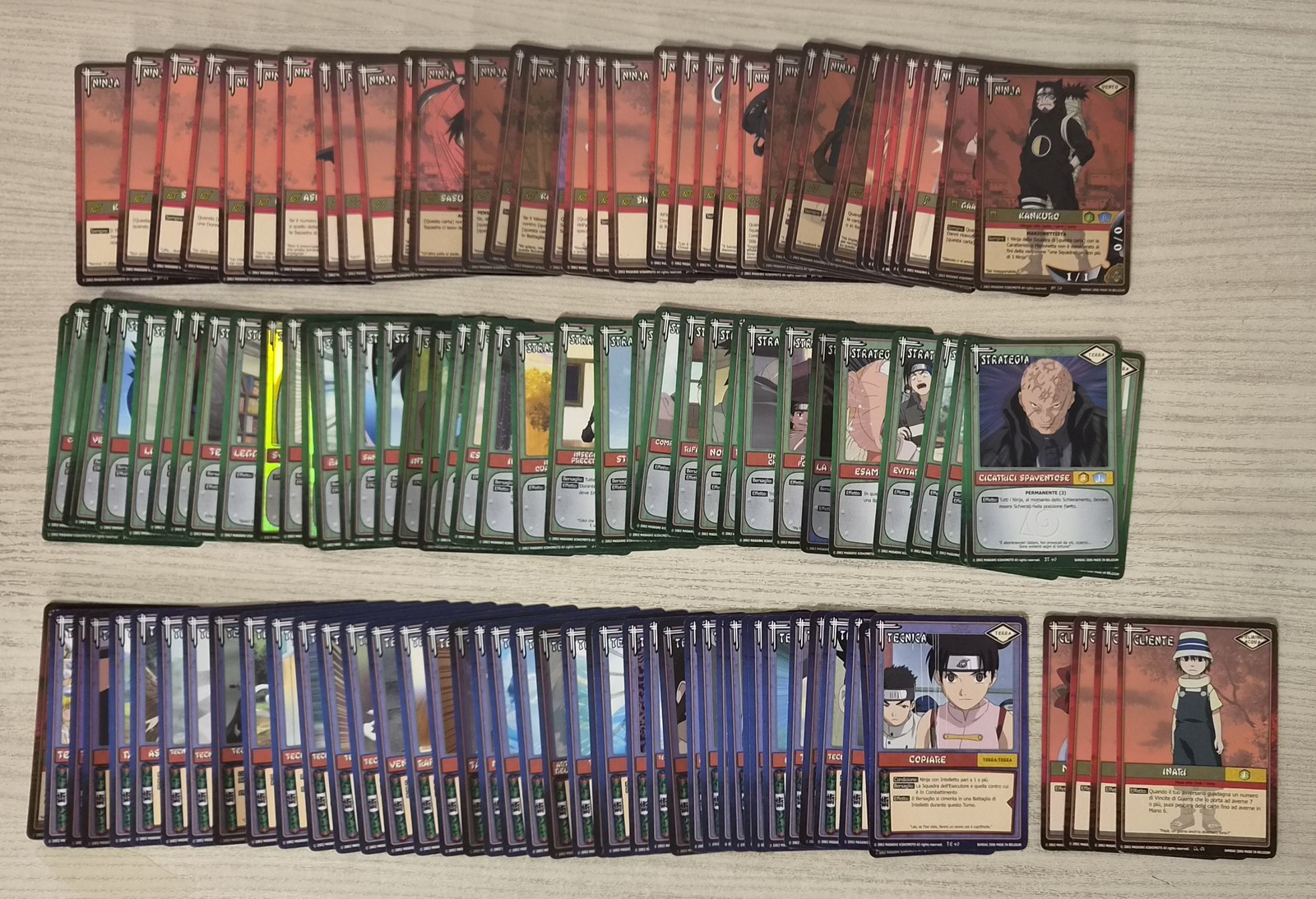 Naruto CCG Series 1 Card Game Lot 122 Cards (Italian) Bandai Panini 2006