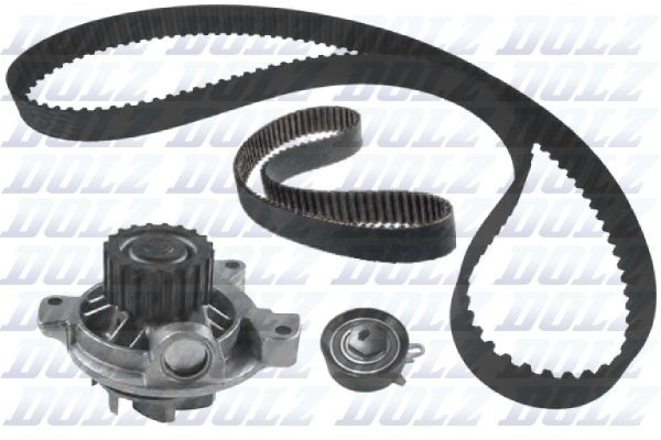 Wasserpumpe Plus Zahnriemensatz Dolz KD087 FÜR VW Wasserkreislaufpumpe-image