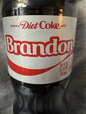 Share a Coke with   Brandon   2025 Personalized Gift Coca~Cola Bottle 20oz Diet