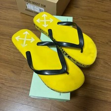 Off-White Yellow Slip-On Sandals with Logo Men s Shoes