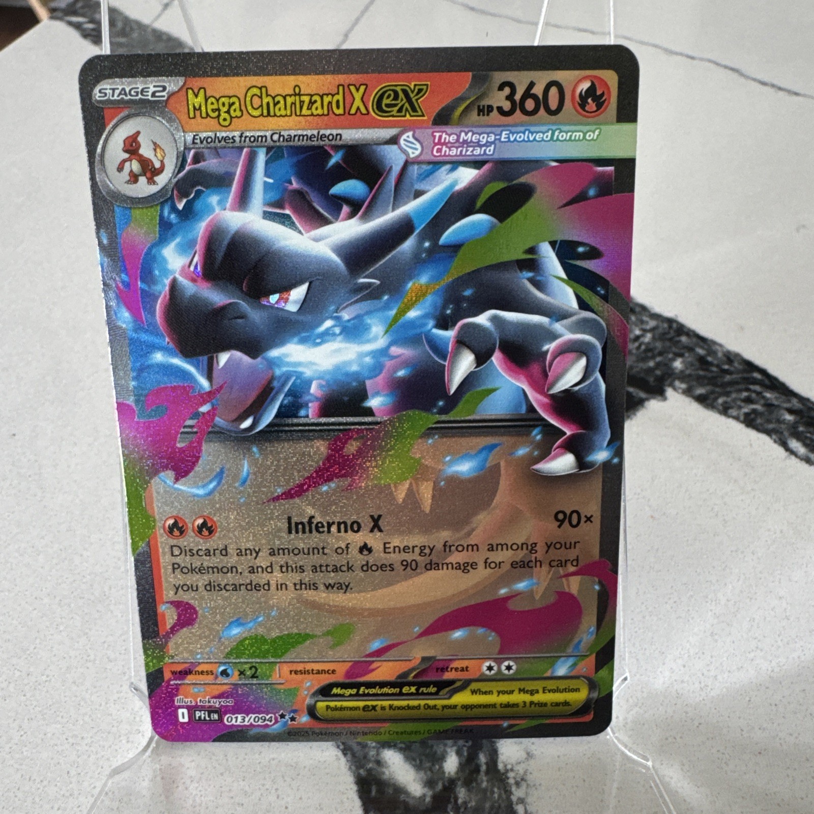 Mega Charizard X ex #013/094 Holo Rare ME02: Phantasmal Flames Pokemon NM
