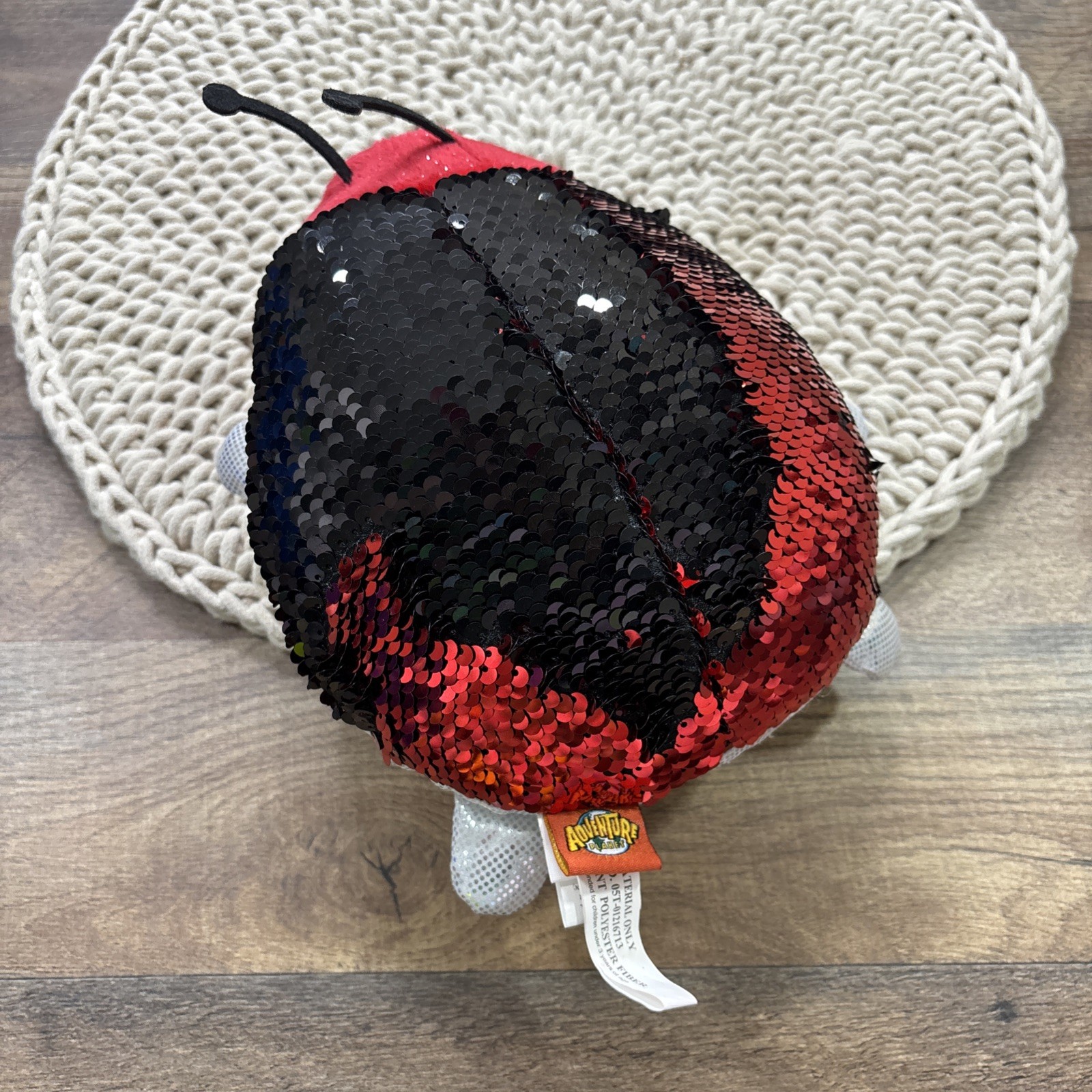 Adventure Planet Red Sequin Lady Bug Plush 8” Flippable Sequins