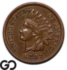1887 Indian Head Cent Penny, AU