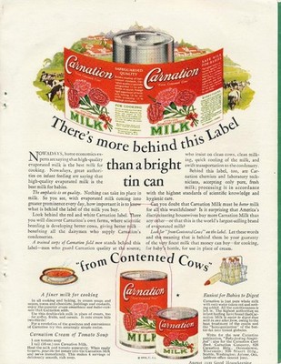 Magazine Ad - 1930 - Carnation Evaporated Milk