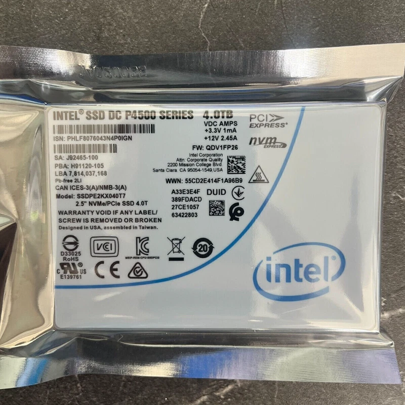 Intel SSD DC P4500 1TB 2TB 4TB NVME U.2 2.5" PCIE Series Solid State LOTNew - Image 4 of 4