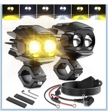 Ledur Motorcycle Auxiliary Lights Kit White Amber Strobe Led Driving Fog Lights