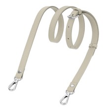 0.6" Genuine Leather Purse Strap for Bag Grey, Silver Buckle 