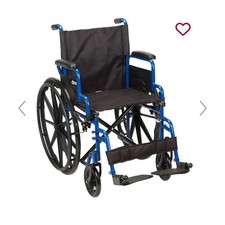 Blue Streak Wheelchair with Flip Back Desk Arms, 18 in. Seat and Swing Away Foot