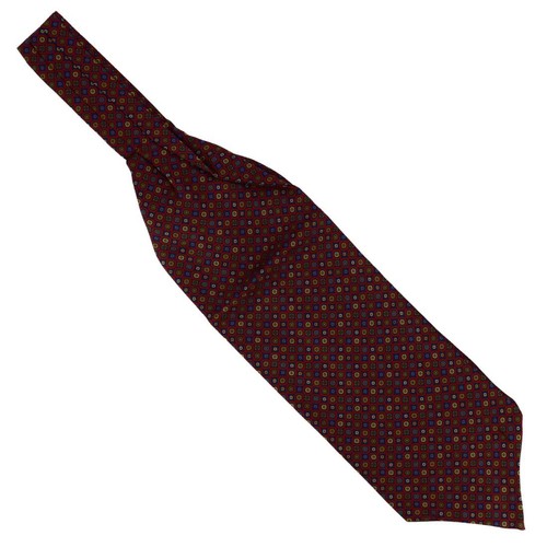 Pochette En Soie Italienne Tony & Paul – Motif Pois Bordeaux – Taille Unique Homme – Neuve