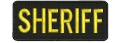 Sheriff embroidery patches 2x5'' hook on back gold letters