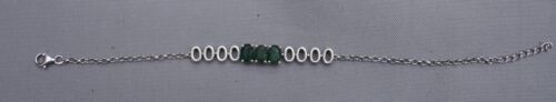 BRACELET ETHIOPIAN DARK GREEN OPAL trilogy STERLING SILVER 4.9g New 1.37 CTS - Picture 9 of 12