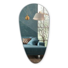 Original Japandi Style Decorative Mirror Teardrop Shape Modern Bathroom 35x70 cm