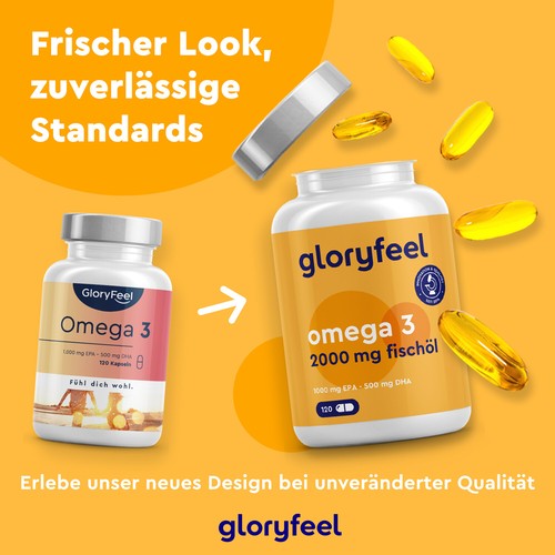 Omega 3 - Hochdosiert mit 2000mg Fischöl, 1000mg EPA & 500mg DHA - In TG-Form - Bild 9 von 9
